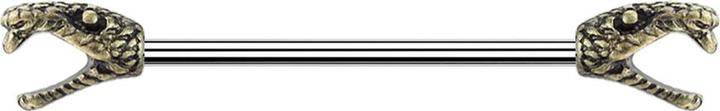 Immagine prodotto Star Piercing Barbell silber Schlange vergoldet (Acciaio chirurgico 316L, Ottone)