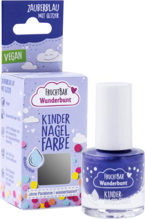 Produktbild Fruchtbar Wunderbunt Kinder Nagelfarbe Zauberblau mit Glitzer vegan