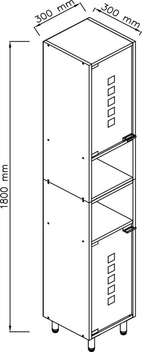 Image du produit VCM Meuble de salle de bains en bois Midischrank Darola avec porte en verre (30 x 30 x 180 cm)