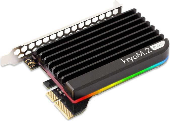Aqua Computer kryoM.2 RGBpx PCIe 5.0 x4 Adapter für M.2 PCIe SSD, M-Key, mit Passivkühler