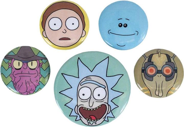 Rick And Morty Kopf AnsteckerSet 5erPack