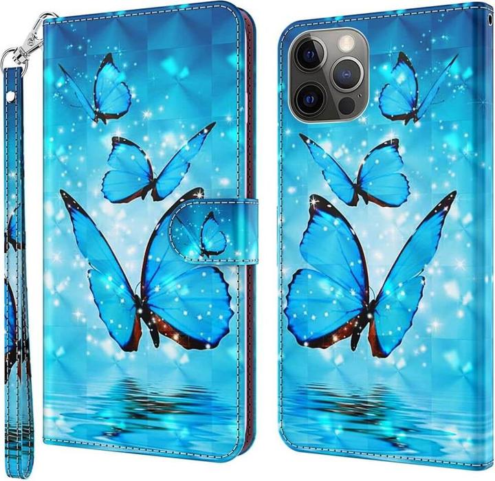 Image du produit Cover-Discount iPhone 14 Plus - Étui effet scintillant papillon bleu (Apple iPhone 14 Plus)