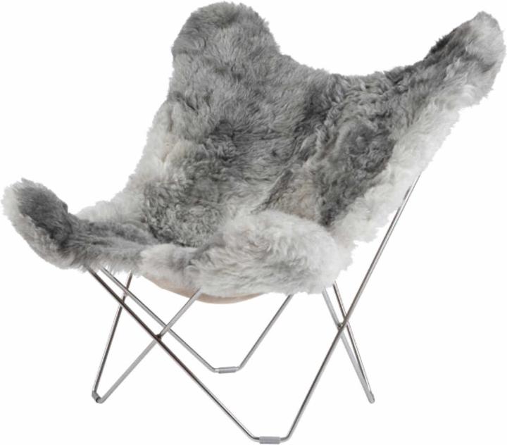 Produktbild Cuero Design Iceland Mariposa Grey Sheepskin Butterfly Chair Fell-Sessel