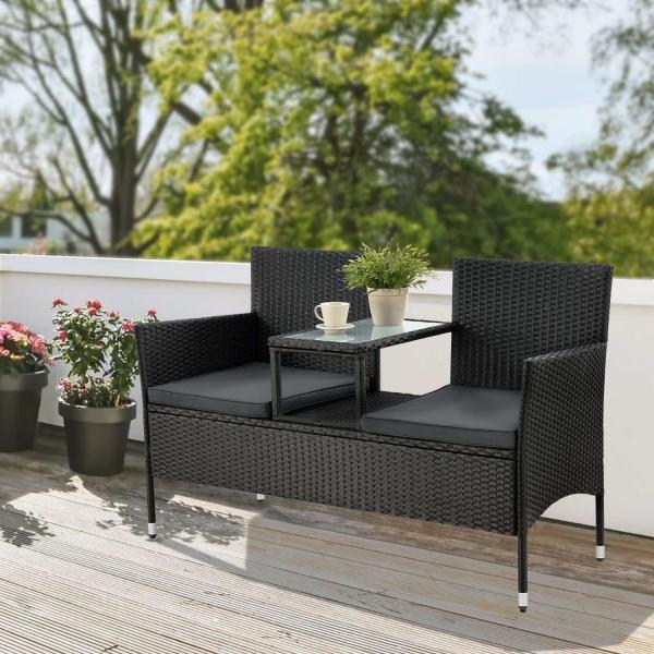 Actual product image Juskys Polyrattan garden furniture seating group Monaco
