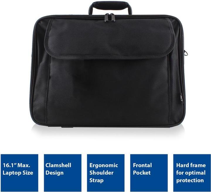 Office shoulder laptop bag, 16.1", noir (16.10", Universel)