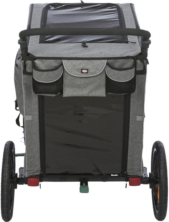 Actual product image Trixie Bicycle trailer L, 80×103×98/147 cm, grey/sage (Dog, Reflectors, Can be opened completely)