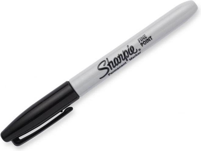 Actual product image Sharpie Feiner Permanentmarker (Black, 1 mm, 1 x)
