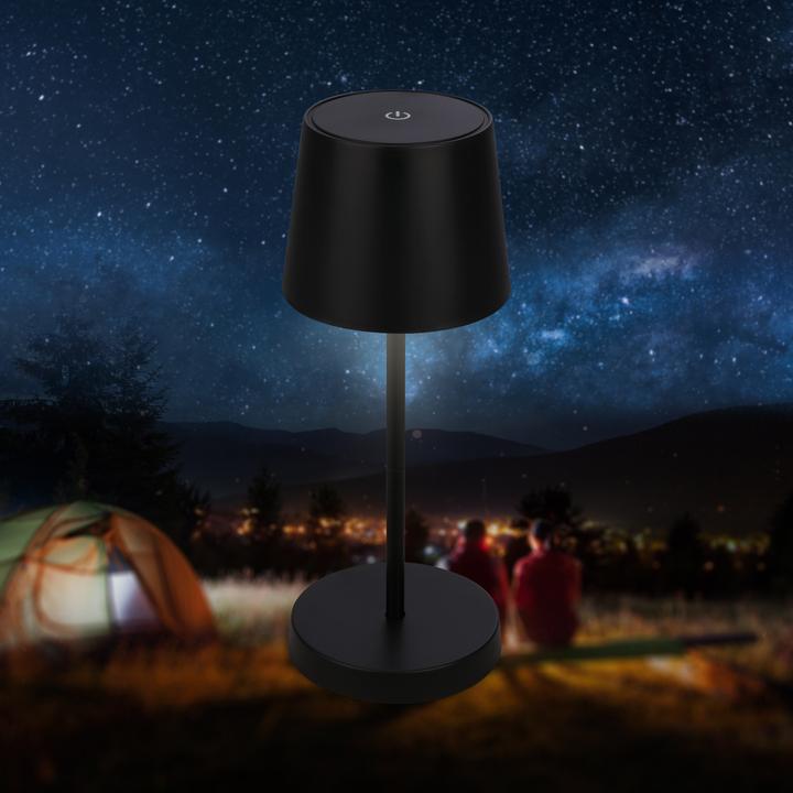 Image du produit Briloner Lampe de table LED rechargeable, noir, 1xmodule LED/2,6W (150 lm)