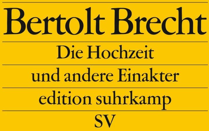 Image du produit Die Hochzeit und andere Einakter (Allemand, Bertolt Brecht, 2002)