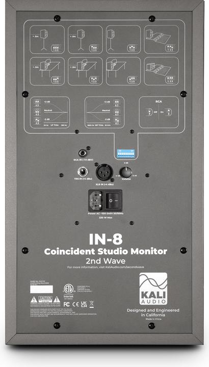 Actual product image Kali Audio IN-8 2nd Wave Studio Monitor grey (Passive, 1x 160 W)
