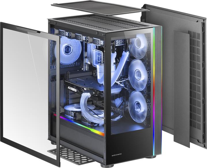 Immagine prodotto Mars Gaming Boitier Grand Tour E-Atx Mc-Ult Avec Panneaux Vitrés (Noir) (ATX, mATX, Mini-ITX)