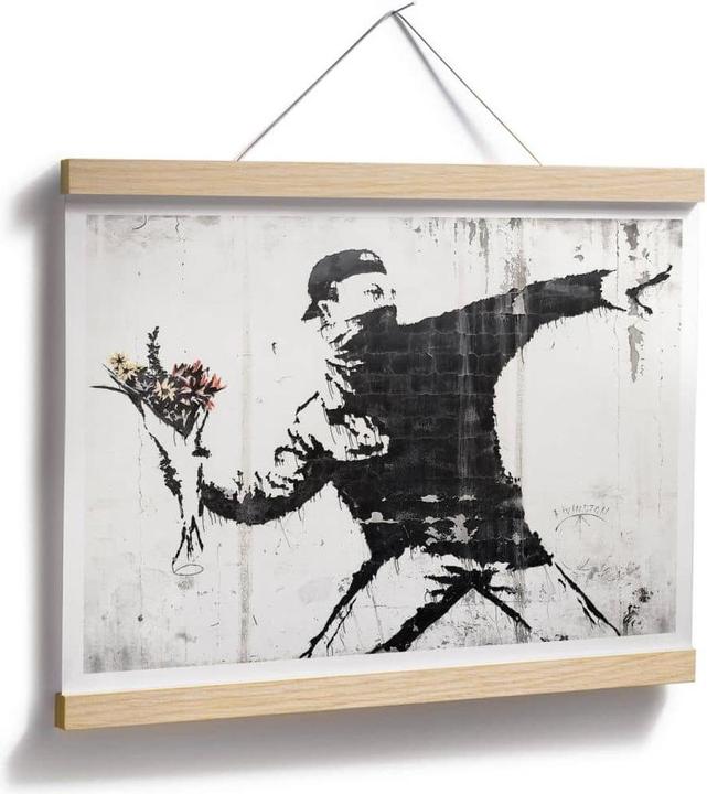 Image du produit Trenddeko Poster Banksy – Der Blumenwerfer 100 x 80 cm, Papier (7 x 7.5 x 98 cm)