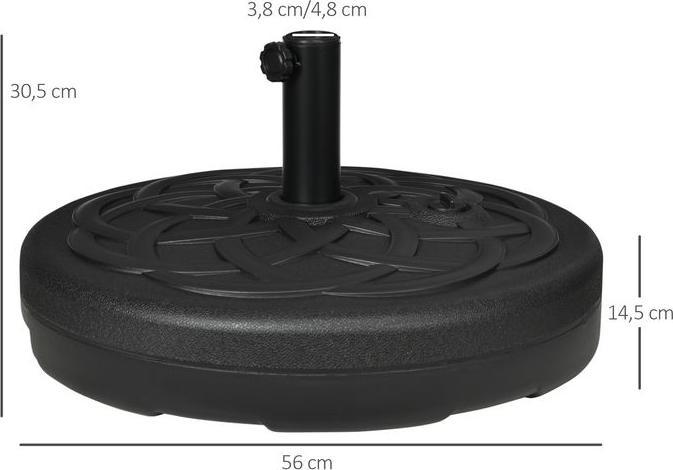 Produktbild Swisshandel24 Sonnenschirmständer bis 35 kg befüllbar rund, Ø38/48 mm, Schwarz