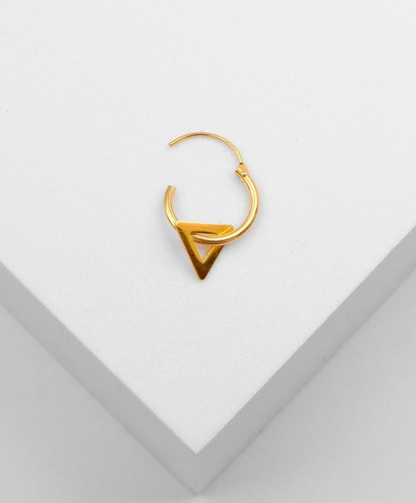 Image du produit Muau Créole simple avec triangle en or jaune 750, 13mm (Or jaune 750/18K)