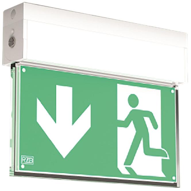 Actual product image RZB Emergency luminaire GSUN-S 2W ws 652217.002 1/3/8h 24m 4K wall/ceiling w.lens, NFC