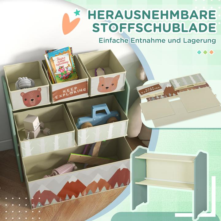 Actual product image Hexbots Kinderzimmerregal MDF, Vliesstoff Grün