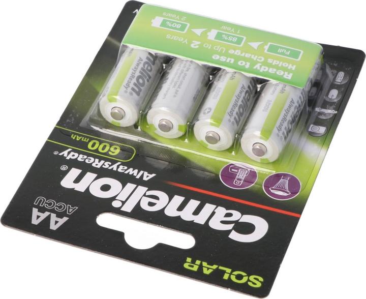 Produktbild Camelion AlwaysReady Solar Mignon (AA)- (4 Stk., AA, 600 mAh)