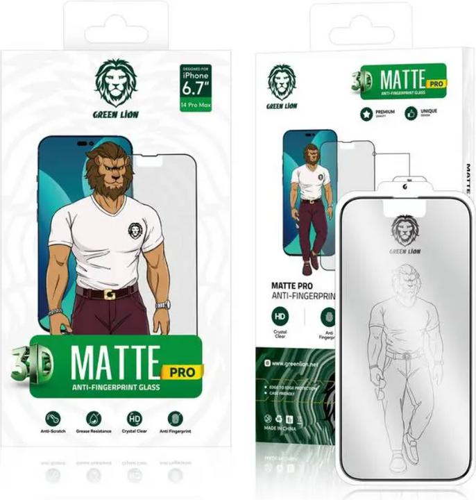 Produktbild Green Lion 3D Matte Glass Screen Protector - iPhone 14 Pro Max (Apple iPhone 14 Pro Max)