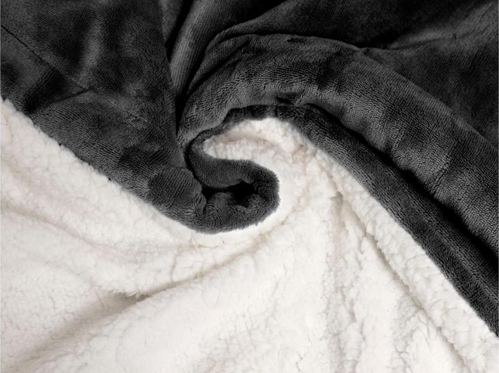 Image du produit Cocon Couverture Fleece Sherpa 150 x 200 cm, anthracite-blanc (150 x 200 cm)