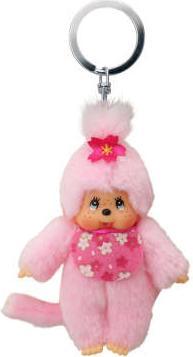 Produktbild Monchhichi Sekiguchi 2534 Original Mädchen oder Junge, aus braunem Plüsch, mit Lätzchen, Schlüsselanhänger,...