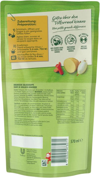 Image du produit Knorr Soupe de goulash hongroise en sachet, soupe de goulash riche, à réchauffer rapidement (570 ml)