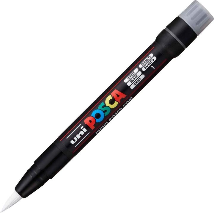 Actual product image Posca Brush tip marker (White, 10 mm, 1 x)