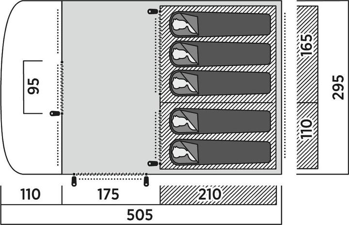 Image du produit Easy Camp Palmdale 500 (Tente tunnel, 16.50 kg, 5 personnes)