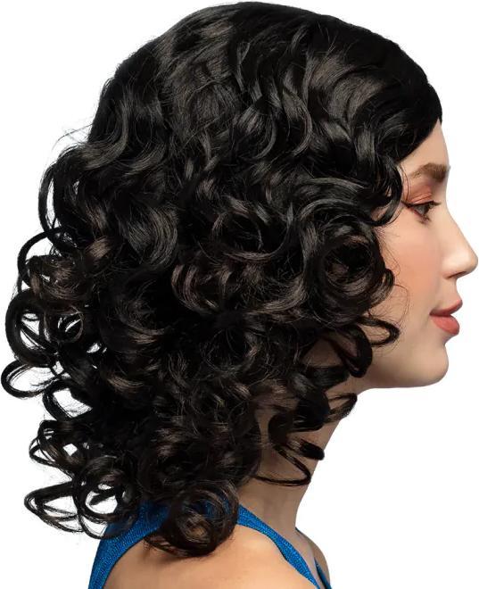 Image du produit Boland Perruque Cocktail noir cheveux mi-longs, bouclés, dan box