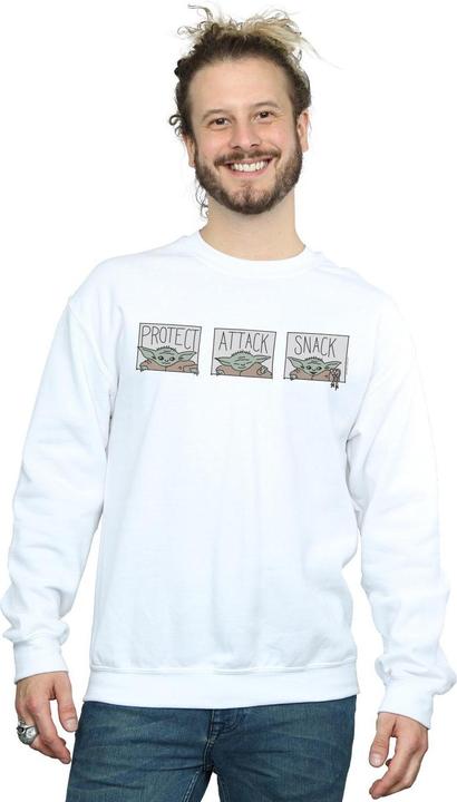 Actual product image Star Wars Mens The Mandalorian The Child Tiles Sweatshirt (L)