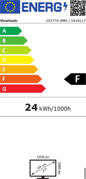 Energie-Label Viewsonic VX2776-SMH (1920 x 1080 Pixel, 27")