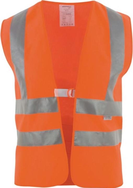 Asatex High visibility waistcoat size universal orange with shoulder reflective stripes EN 20471 class 2 (One size)