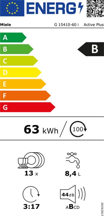 Label énergétique Miele G 15410-60 i Active Plus
