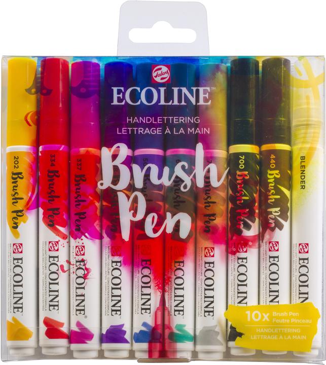 Produktbild Talens Ecoline Brush Pen Set (Mehrfarbig, Rot|Mehrfarbig, 10 x)