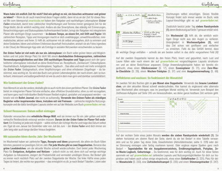 Immagine prodotto Grüner Faden - agenda annuale, agenda di vita, guida - idee sostenibili per tutto l'anno (A5, Tedesco)
