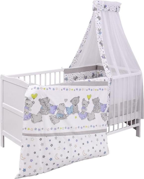 Produktbild jonka Gitterbetten Komplettbett Mona Weiss 70 x 140 cm - Kuschelbären - (70 x 140 cm)