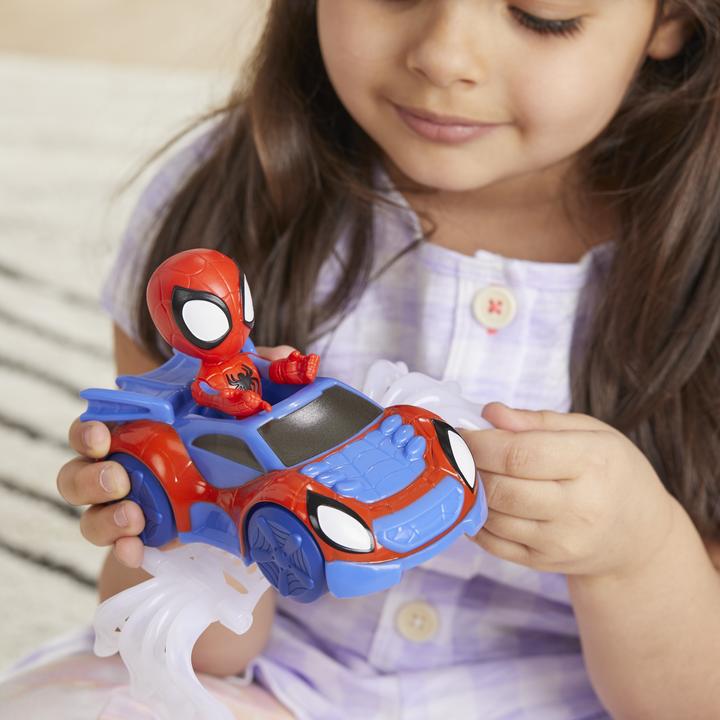 Actual product image Hasbro Spidey and His Amazing Friends Spidey Web-Flitzer Set, Spidey Action Figure with Vehicle and A