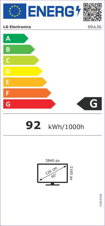 Label énergétique LG 50UL3G-B (3840 x 2160 pixels, 50")