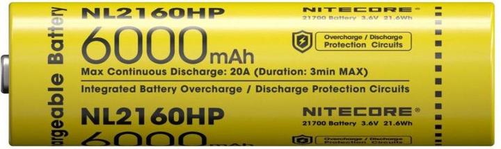 Actual product image Nitecore NL2160HP (1 pcs., 21700, 6000 mAh)