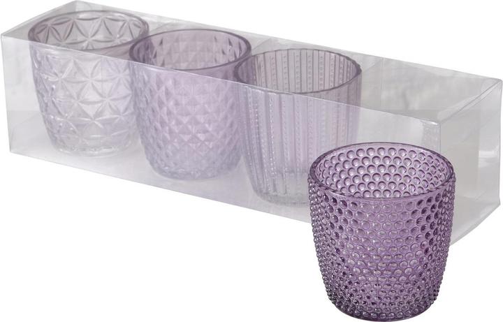 Image du produit Boltze Home Photophore Marilu 4 pièces, 7.5 cm, violet clair (1 x, 8 x 8 x 30 cm)