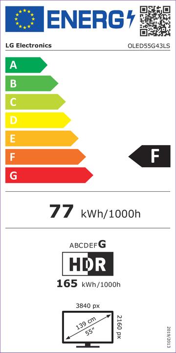 Energie-Label LG OLED55G43LS (55", G4, OLED, 4K, 2024)