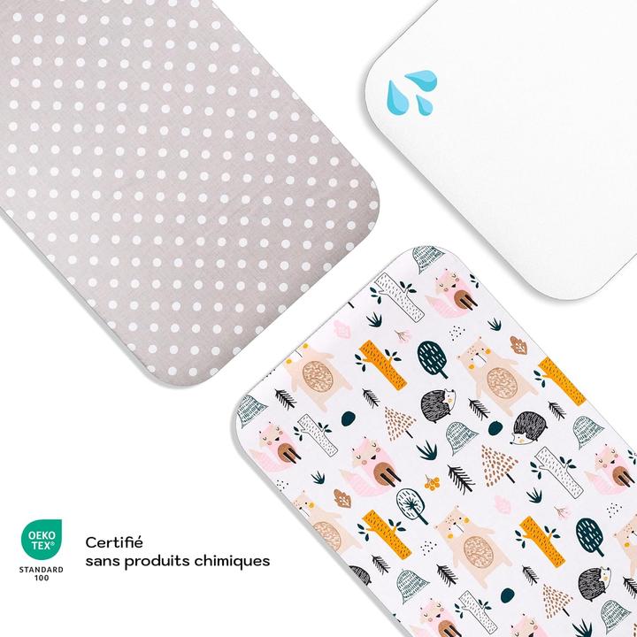 Actual product image ‎Lovely Hippo 3-teiliges Baby-Spannbettlaken-Set (50 x 83 cm)