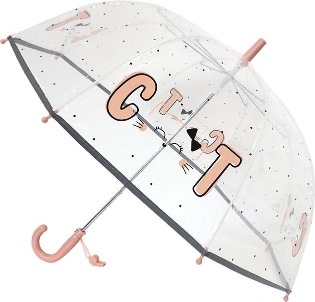 Produktbild Smati Regenschirm für Kinder, transparent, Glocke, fluoreszierender Rand, Mehrfarbig (Katzenmotiv)
