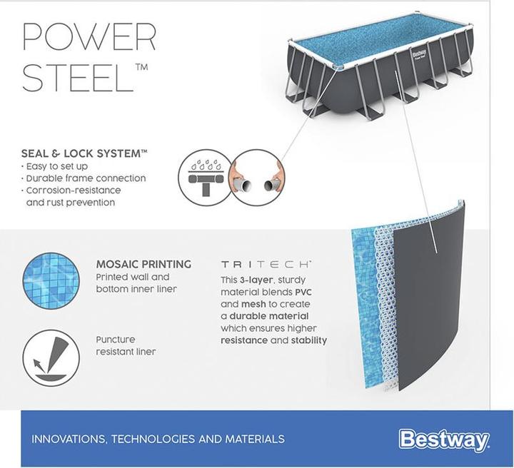 Actual product image Bestway Steel Pro MAX Frame Pool Komplet t-Set (488 x 244 x 122 cm)