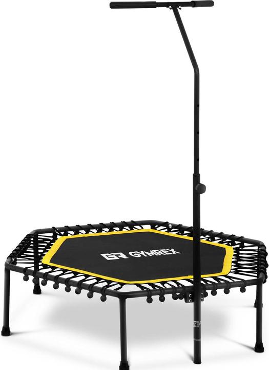 Gymrex Fitness-Trampolin Trampolin Mit Stange Fitness Indoor Jumping Sport Bis 100 Kg
