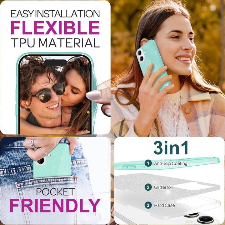 Produktbild Nalia Glitzer Hybrid Hülle (Apple iPhone 16)