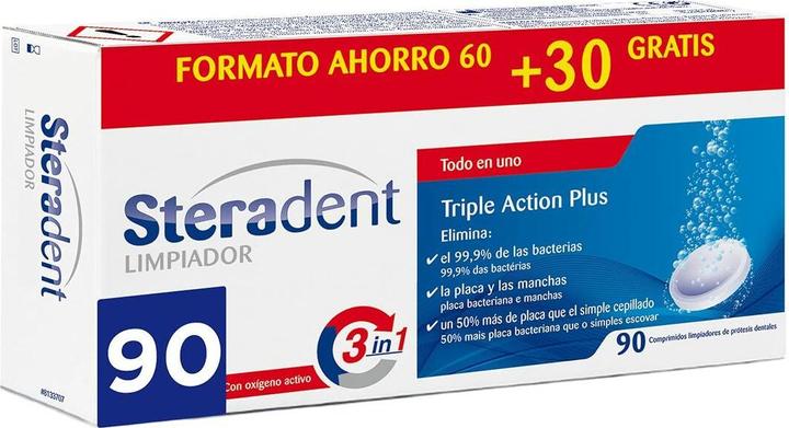 Image du produit Steradent Hygiene Triple Action Comprimés 90 unités (Lotion pour le corps)