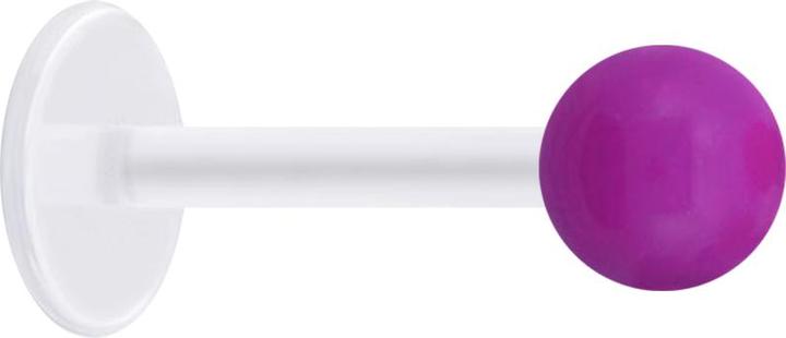 Star Piercing Micro Labret transparent mit Kugel Neon violett (ohne Messing, Acryl, Bioflex)