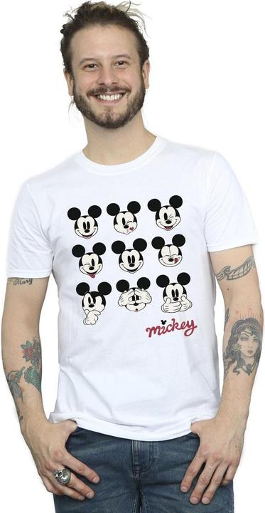 Actual product image Disney Mens Mickey Mouse Many Faces T-Shirt (XL)