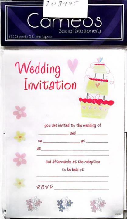 Produktbild Cameos Kuchen Hochzeitseinladung 20erPack Karton