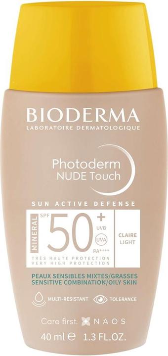 Bioderma Photoderm Nude Touch Mineral SPF50+ claire (Sonnencreme Gesicht, SPF 50, 40 ml)